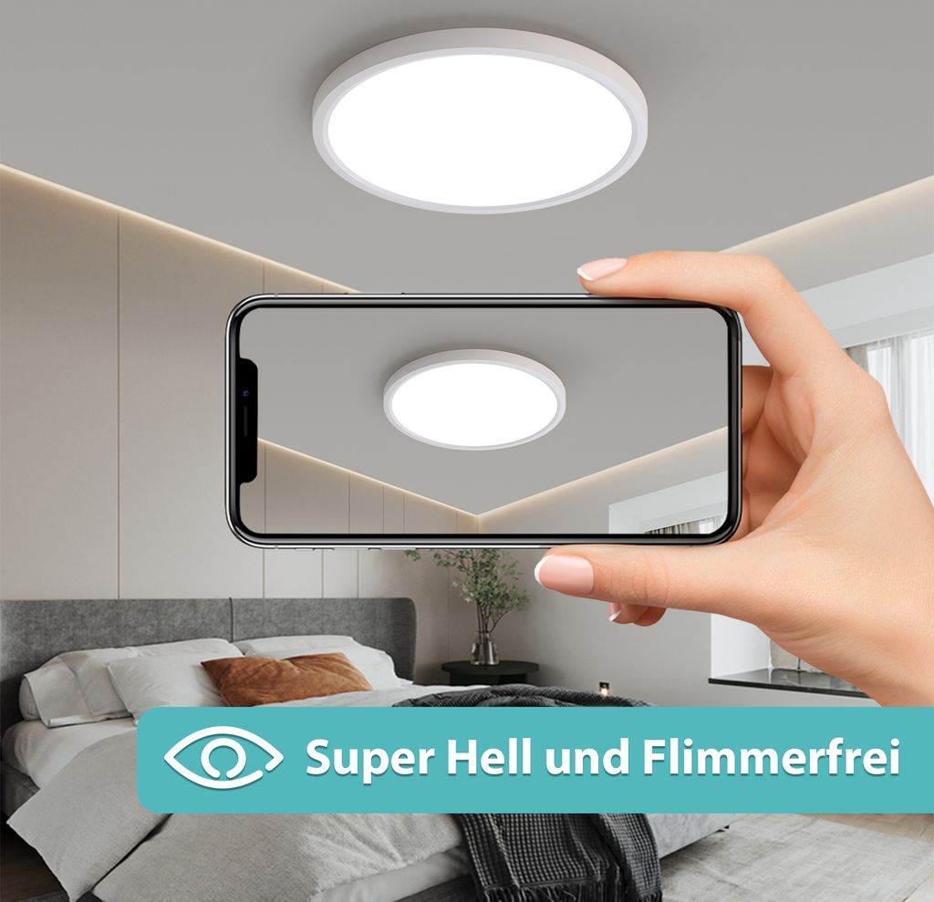 LED Deckenleuchte JDONG 54W warmliches Weiß 4000K Rund Produktbild 7