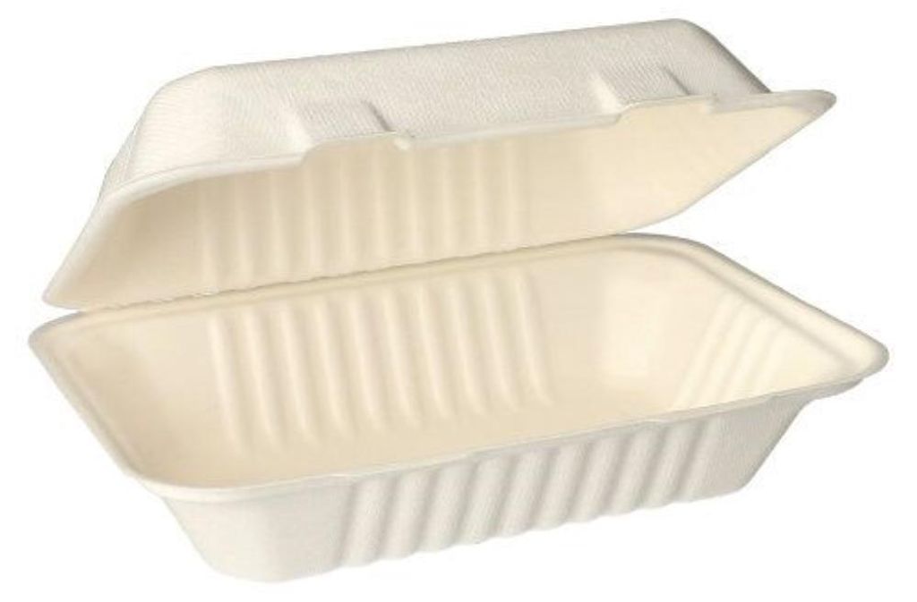 PAPSTAR Menüboxen Zuckerrohr "pure", ungeteilt, weiß, 7,9x15,5x23 cm | Schrumpffolie (25 Stück)