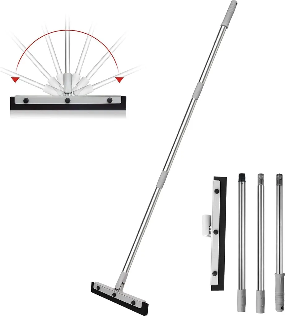 Balai à plancher ergonomique anti-mal de dos avec manche long inox 14"