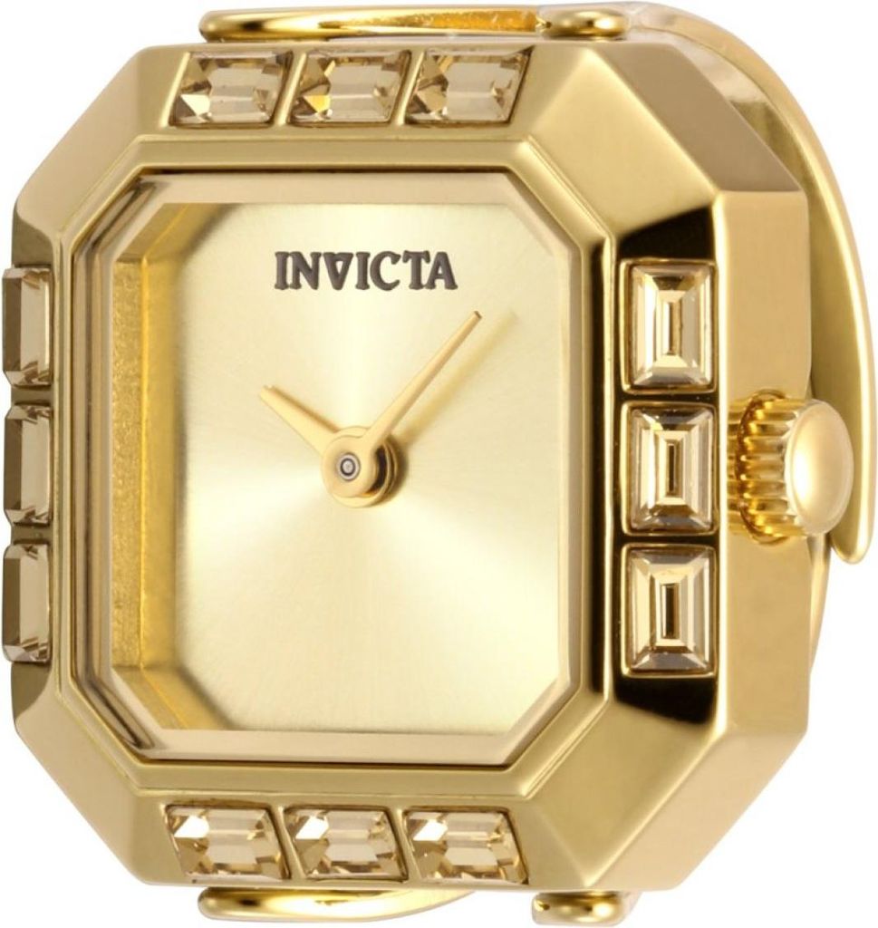 Invicta Mini 49585 Damenarmbanduhr - Quarzwerk - Edelstahl mit goldenem Zifferblatt - 21 mm