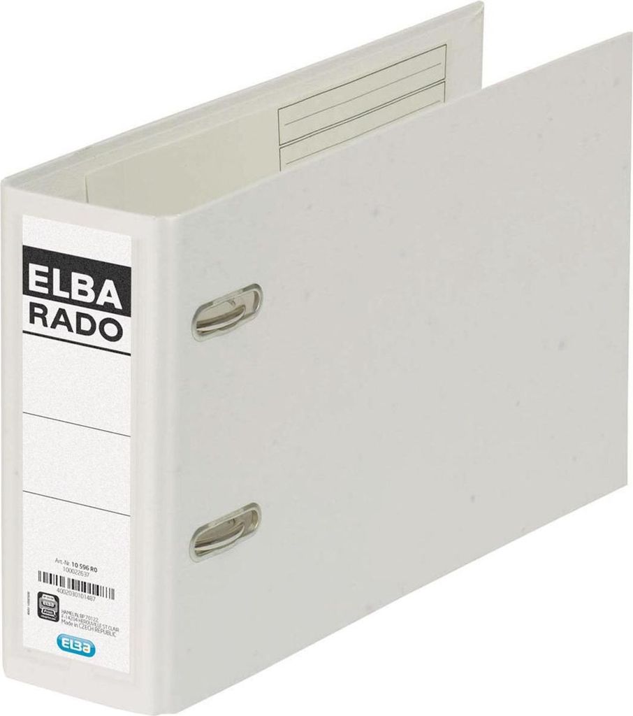 Elba Lever Arch File Rado Plast, 75 mm, for A5 Landscape, PVC White, 7,5 cm, 18 cm, Weiß, 5 Stück