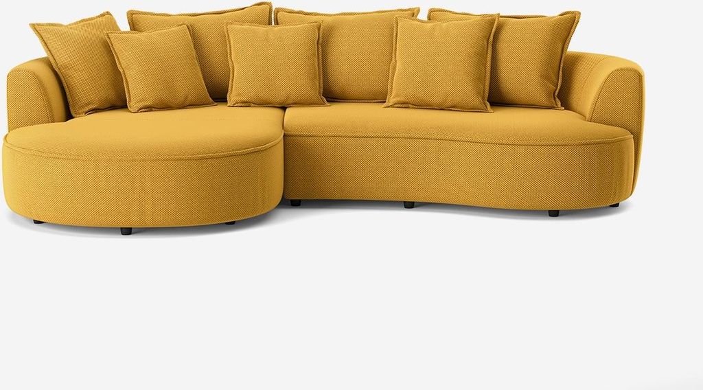 3-Sitzer Samtsofa mit rechter Ottomane im modernen Stil Marmolada - Gelb