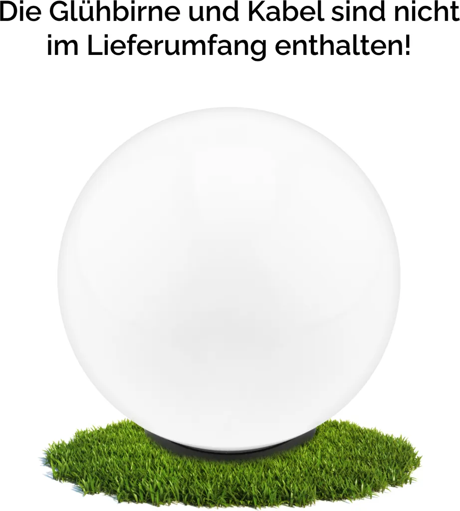 Globe de jardin 40 cm étanche IP44 blanc avec diffuseur haute qualité - 6
