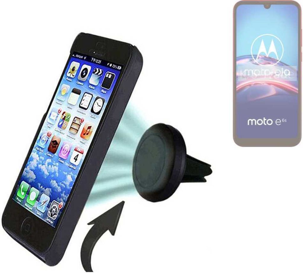 K-S-Trade Kompatibel mit Motorola E6s Auto Handy Halterung KFZ Halter Lüftungsgitterhalterung Air Vent mount Smartphone Halter