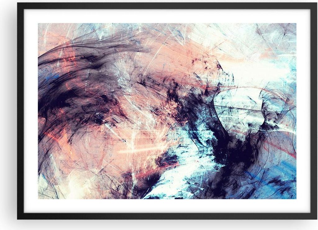Gerahmtes Poster - Schwarzer Rahmen - Abstraktion modern - 70x50 cm - Wand Bild - Wanddeko - Wandbilder - Kunstposter - Wandposter - Bilderrahmen -...