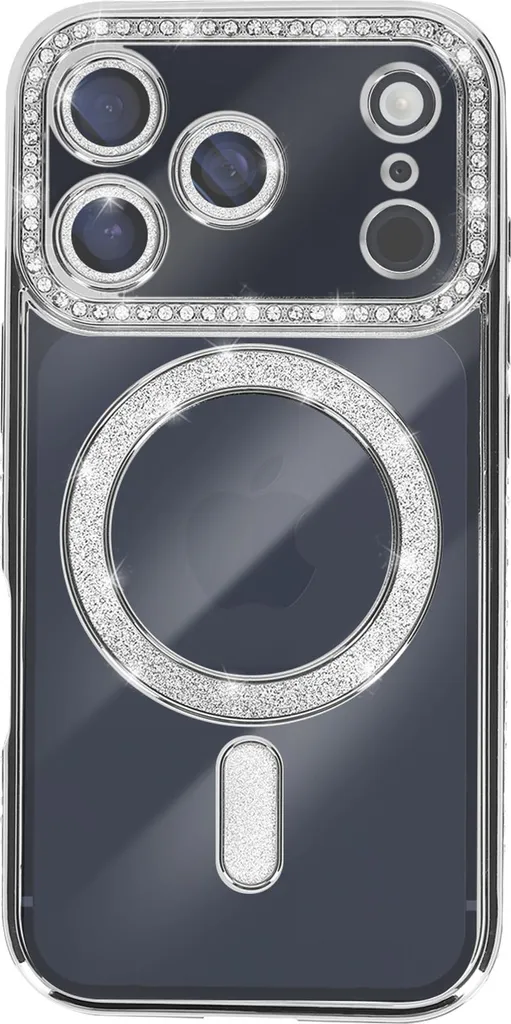 Avizar iPhone 17 Pro Case MagSafe Silver Strass - La Scelta Sicura