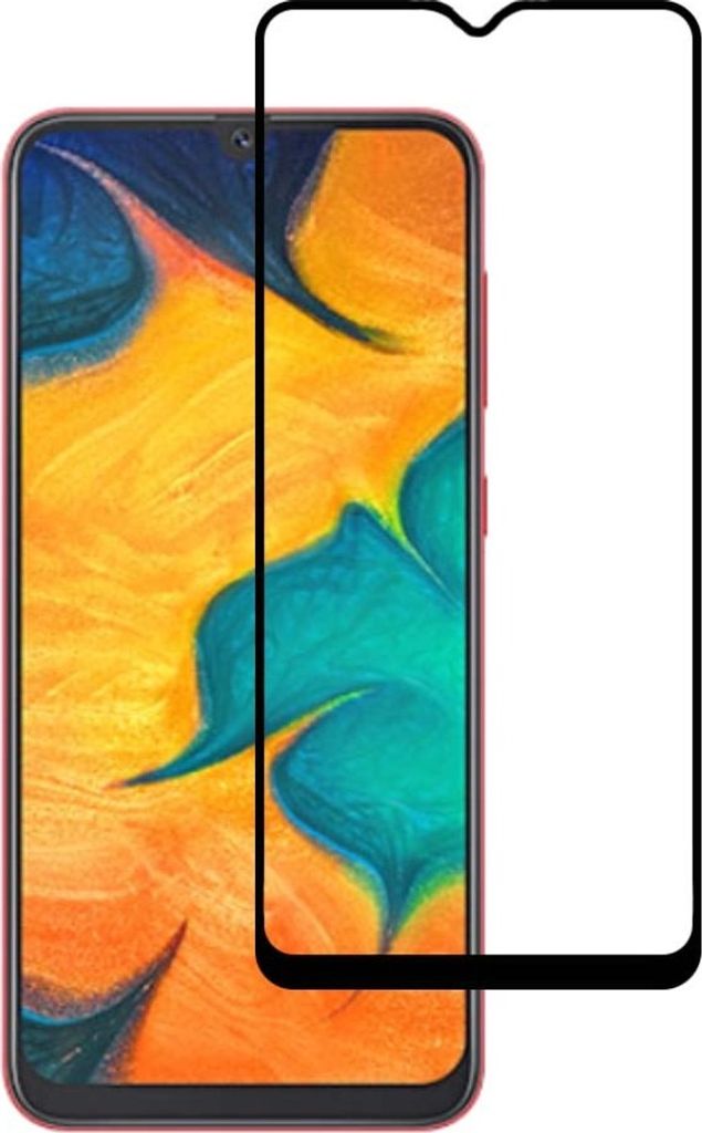 Smartphonica Samsung Galaxy A30 volle Abdeckung gehärtetem Glas Bildschirmschutz aus gehärtetem Glas mit abgerundeten Ecken