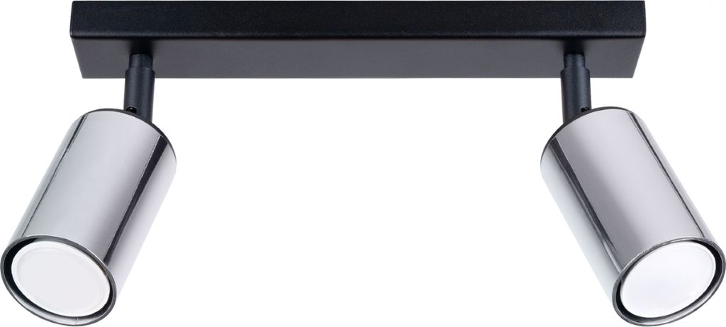 Plafond WINX 2 schwarz/chrom 2xGU10 10W Stahl 18.5x6x30cm Sollux Lighting
