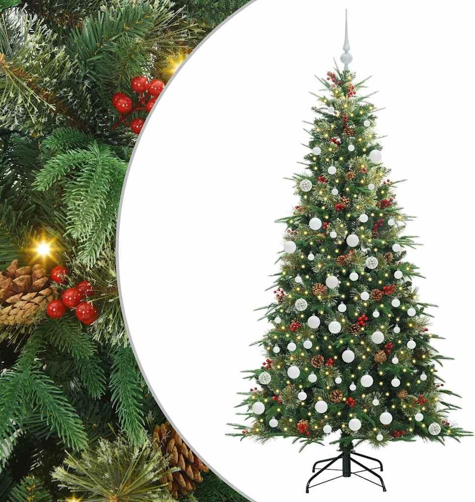 vidaXL Künstlicher klappbarer Weihnachtsbaum Grün 180 cm PE und PVC