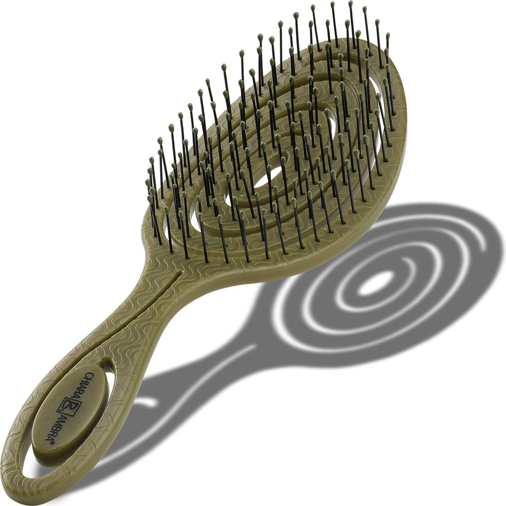 Chiara Ambra Haarbürste ohne Ziepen für Damen Herren & Kinder - Entwirrbürste auch für Locken & Lange Haare - Einzigartige Profi Detangler-Bür...