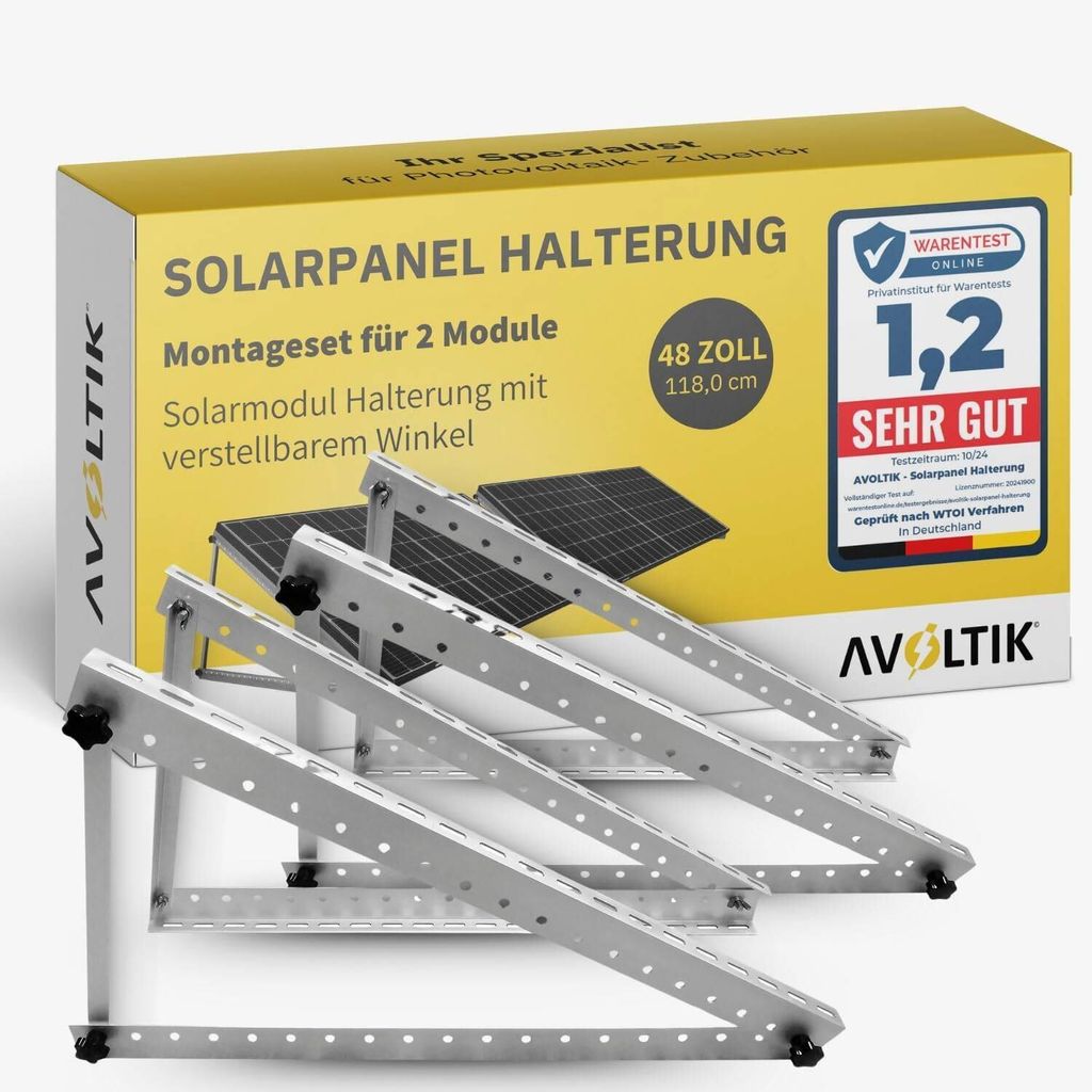 2 Sets Solarpanel 118 cm Halterung Solarmodul Montage Befestigung Aufständerung 48 Zoll