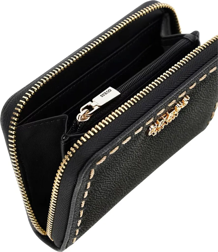 Portefeuille Guess Anadela Medium Zip Black : l'accessoire chic et compact