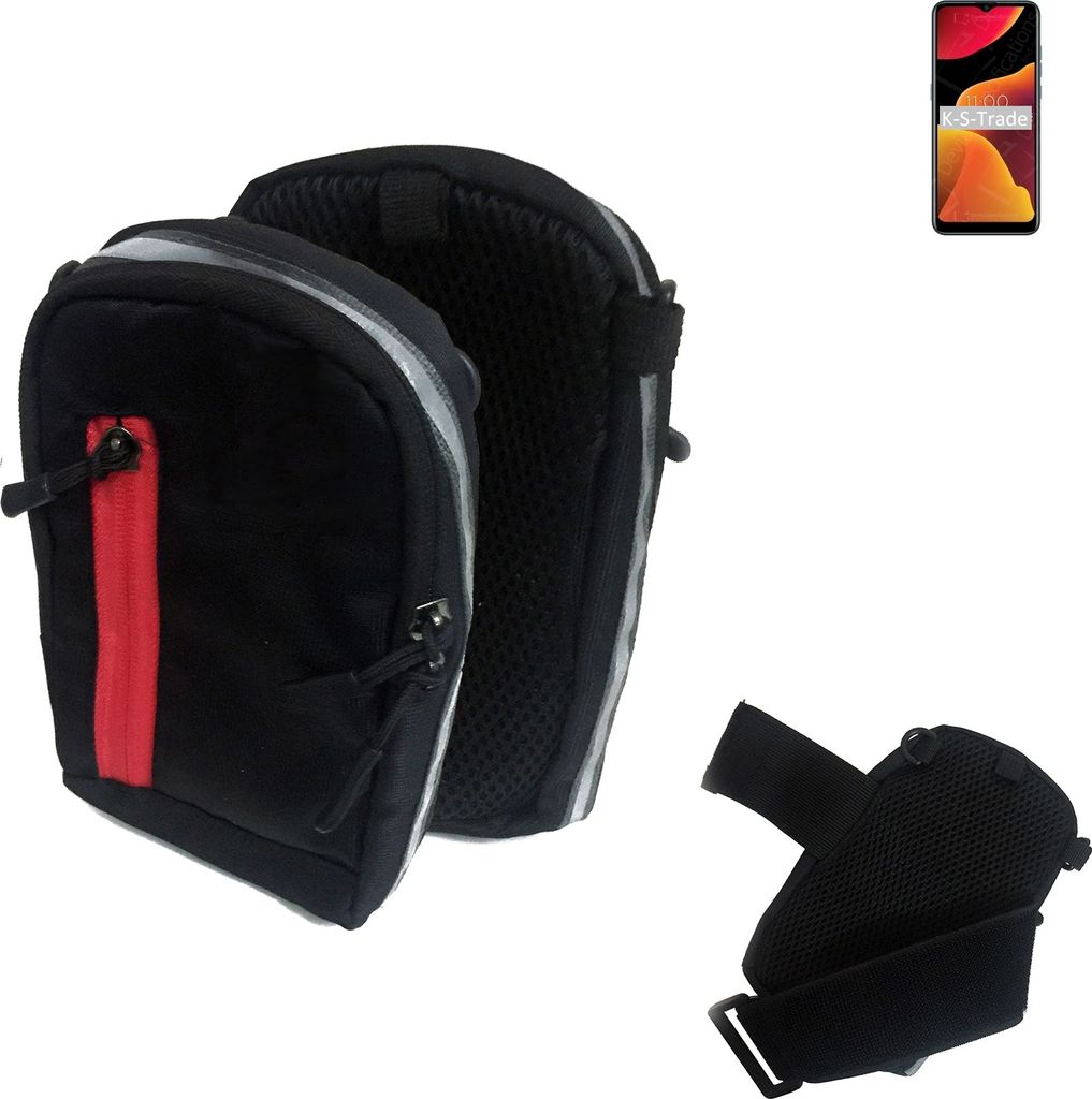 K-S-Trade Outdoor Gürteltasche Holster Umhängetasche kompatibel mit BQ Mobile BQ-6645L Element schwarz Handy Tasche Case travelbag Schutz Hülle