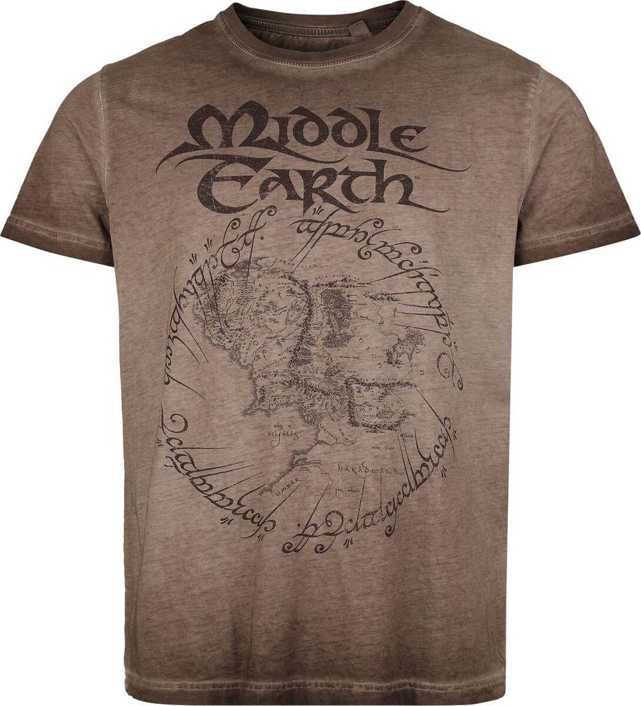 Der Herr der Ringe T-Shirt Herren Middle Earth hellbraun XXL