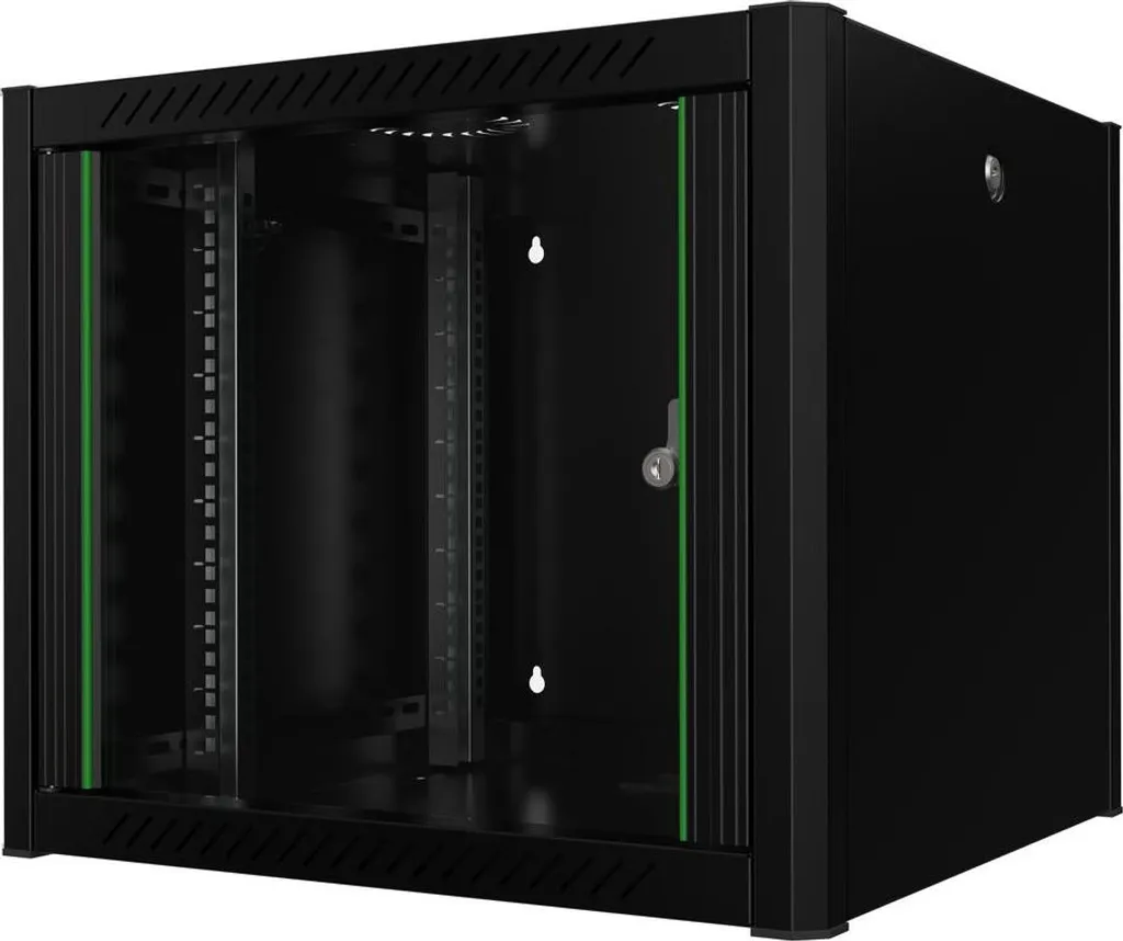 Coffret Mural 19 Pouces 9U Baie de Brassage Noire de 600mm