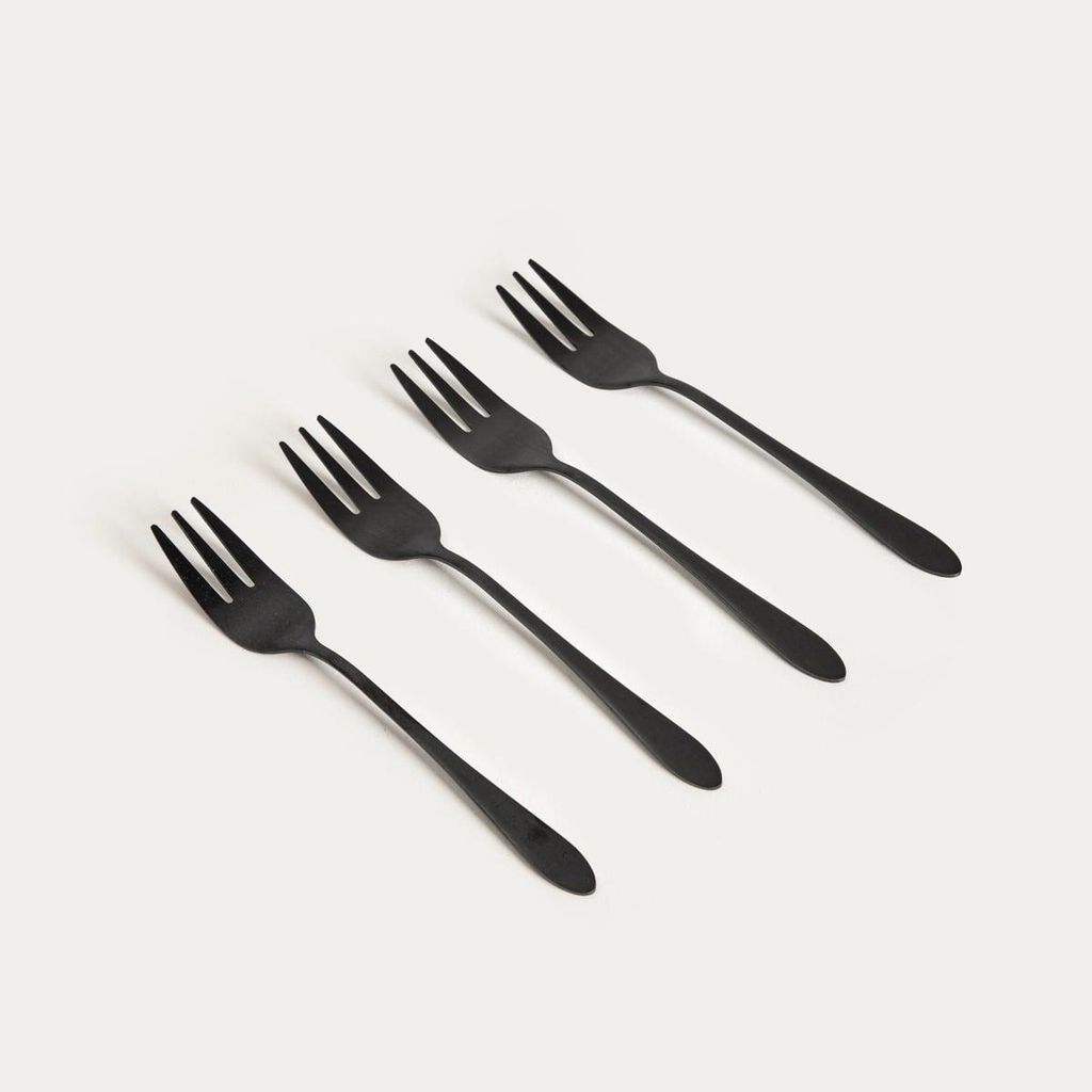 HOMLA ABELE-Set mit 4 schwarzen Dessertgabeln Produktbild 