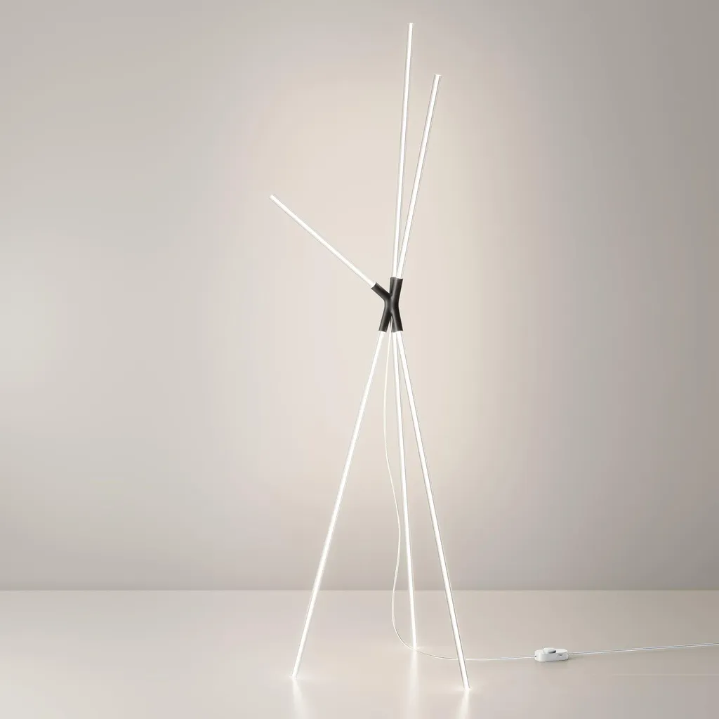 Lampadaire Trépied Brilliant en Aluminium Noir LED 36W Variable 160cm
