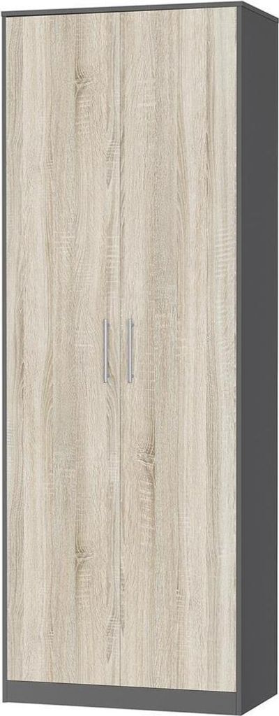 SMARTBett Schrank Kleiderschrank Aktenschrank 80 cm Anthrazit/Eiche Sonoma