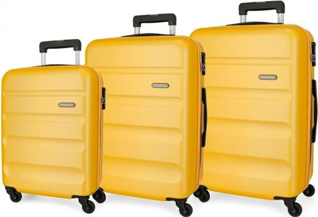 Valises ROLL ROAD Flex Ocker ABS : Set 3 tailles 55/65/75cm Robuste