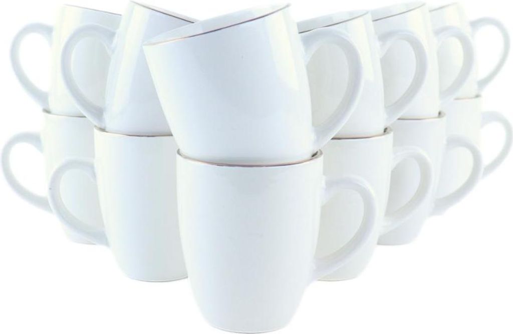 OTIX Kaffeebecher Tassen Set Weiß mit Gold 200ml Produktbild 