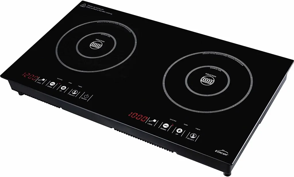 Réchaud à induction double horizontal Lacor 3500W noir pour cuisson