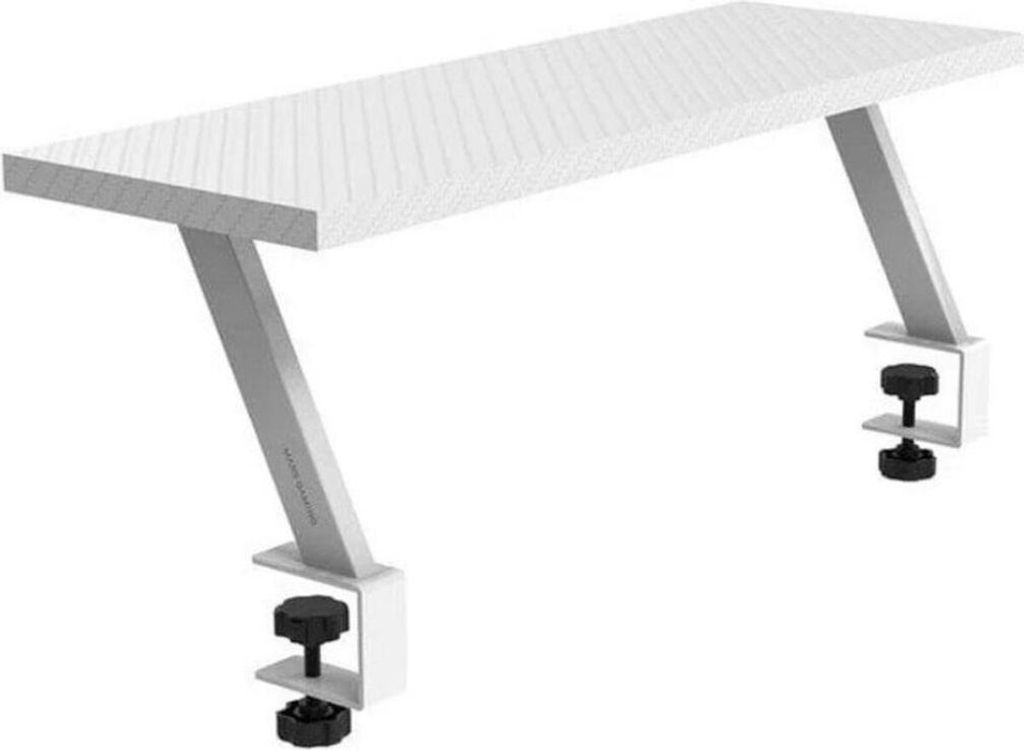Mars Gaming MGDS, Monitor Lift Stand, Hebt the Monitor 17cm, Ergonomischer Tischständer aus Stahl de, Tischplatte aus Kohlefaser 60x20cm, Desktop ...