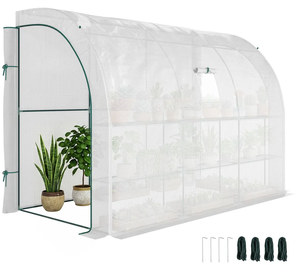 Serre de balcon murale 3 niveaux avec bâche renforcée 300 x 150 x 213 cm