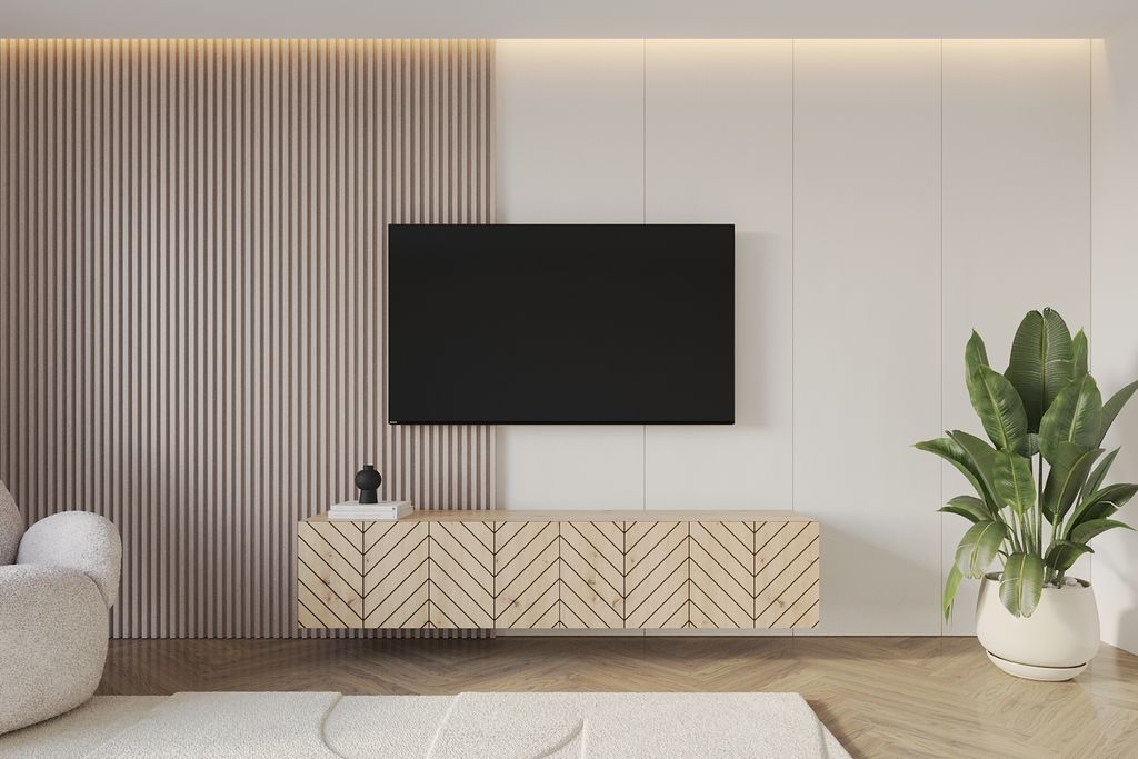 ALTDECOR TV-Schrank FAGI-W mit modernen Fronten 2x100x40x40 Lowboard hängend, TV Möbel, TV Cabinet, Fernsehtisch, Fernsehschrank, TV Kommode, TV ...