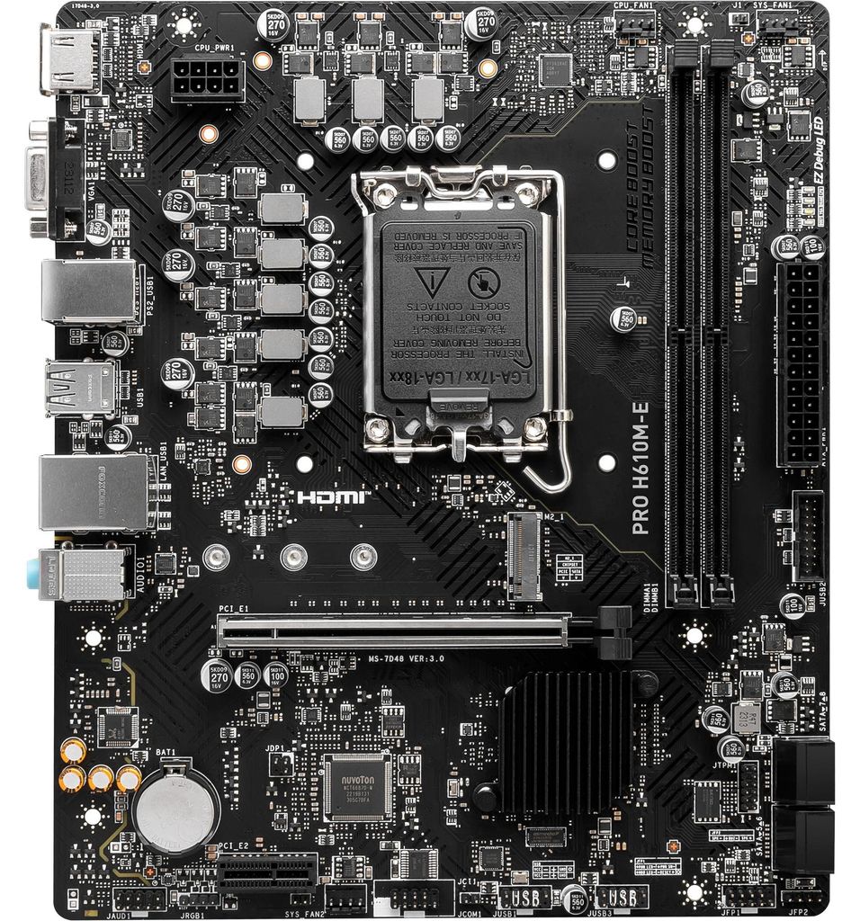MSI PRO H610M-E                      (H610,S1700,mATX,DDR5) Immagine del prodotto 