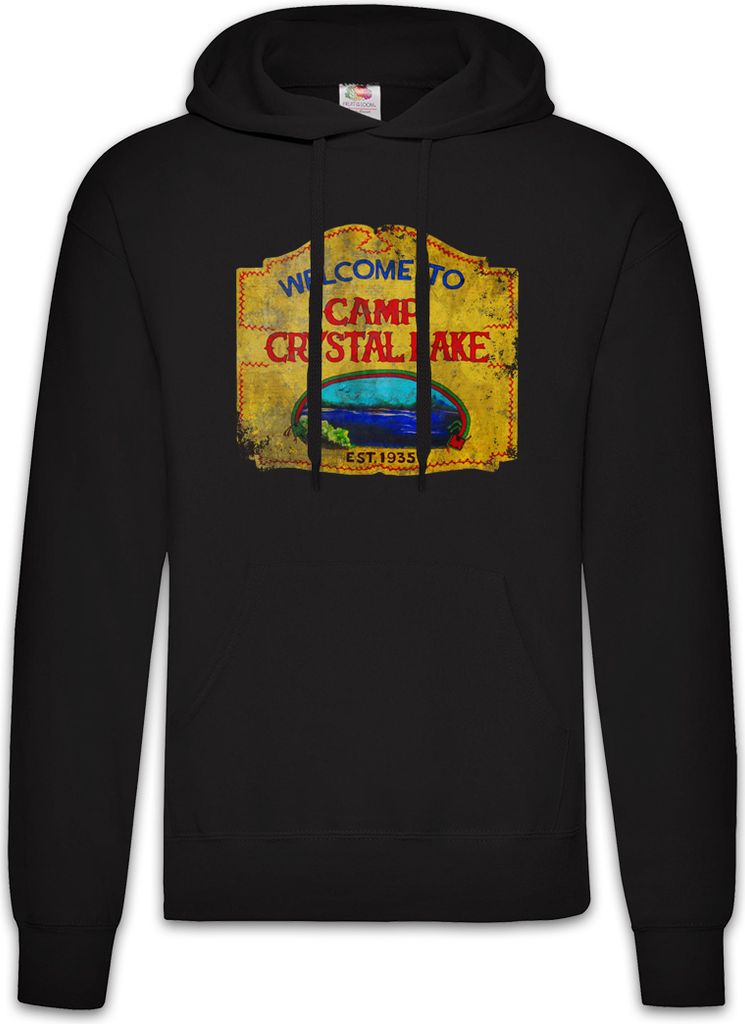 Urban Backwoods Camp Crystal Lake Vintage Sign, Herren Hoodie, Farbe: Schwarz, Größe: XL