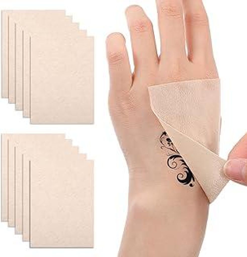 Piriuuo 10 Stück Tattoo Cover up Klebeband, 12x9cm Wasserdichte Body Tattoo Cover Up Aufkleber Atmungsaktive Schweißfester Tattoo Cover Tape Zusc...
