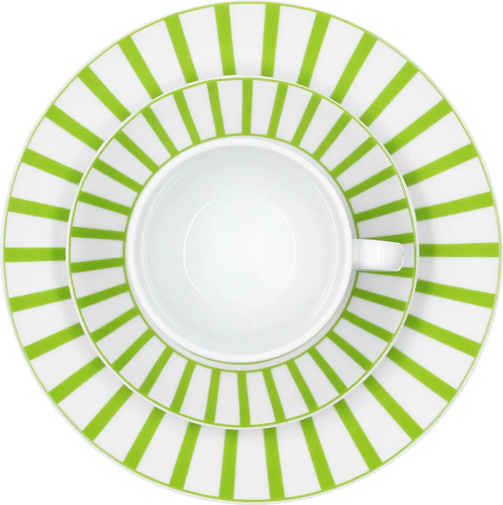 Offerta servizio caffè 18 pezzi porcellana Split verde 6 persone - 3