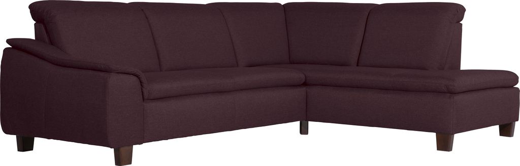 Max Winzer Sofa 2,5-Sitzer links mit Ecksofa rechts Aaron - Flachgewebe burgund - Maße: 247 x 187 x 82 cm