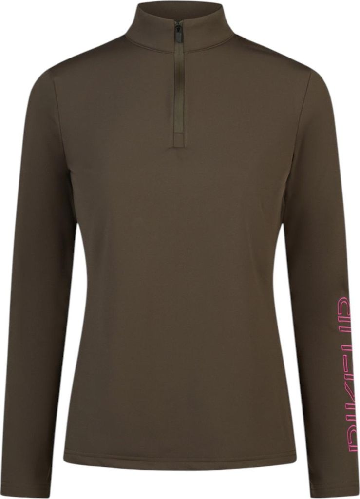 Pikeur Langarmshirt Damen Sports HW 2025 Half-Zip Deep Khaki 38