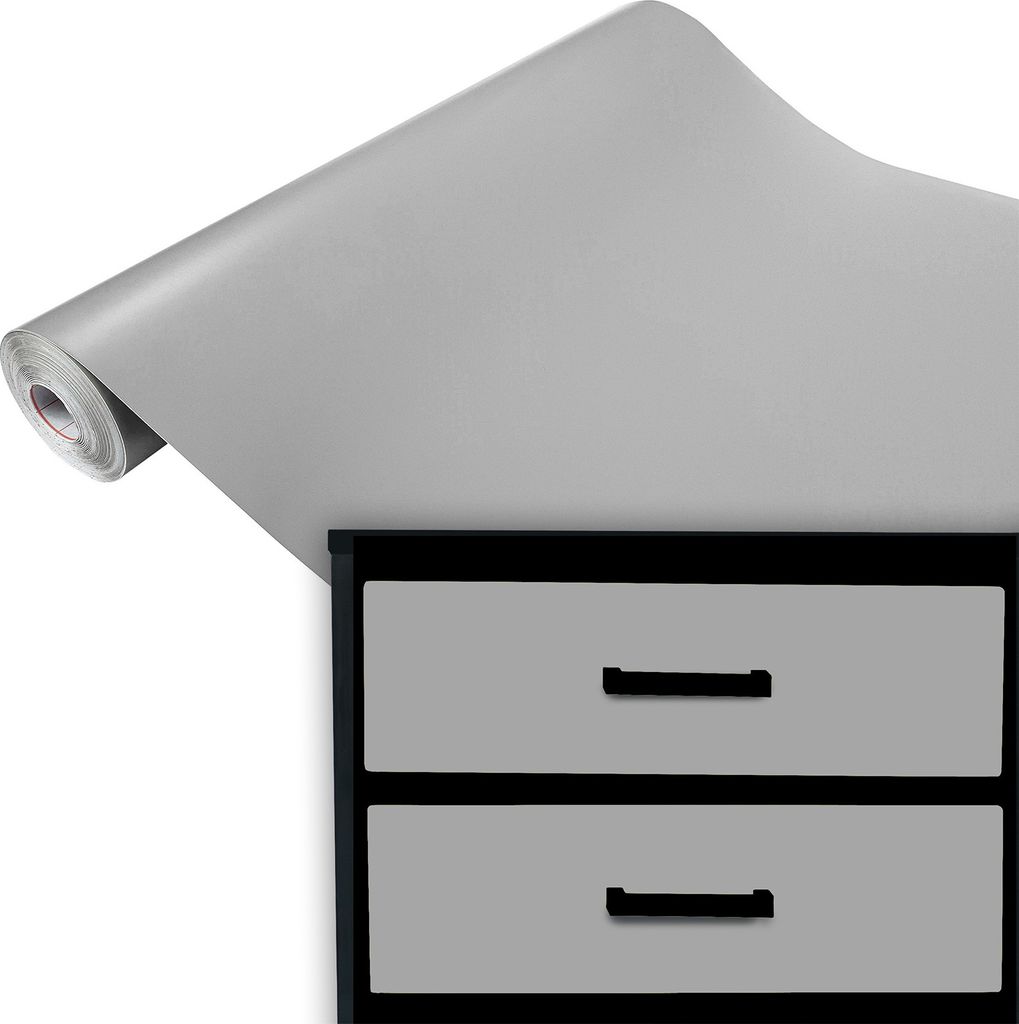 Klebefolie Möbel 67x100 cm - Grau Matt - Selbstklebende Produktbild 