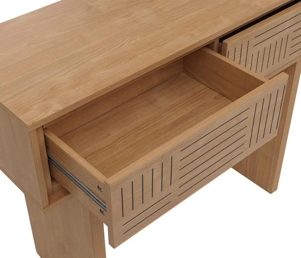 Table d'appoint console en bois d'orme naturel avec tiroir de rangement - 3