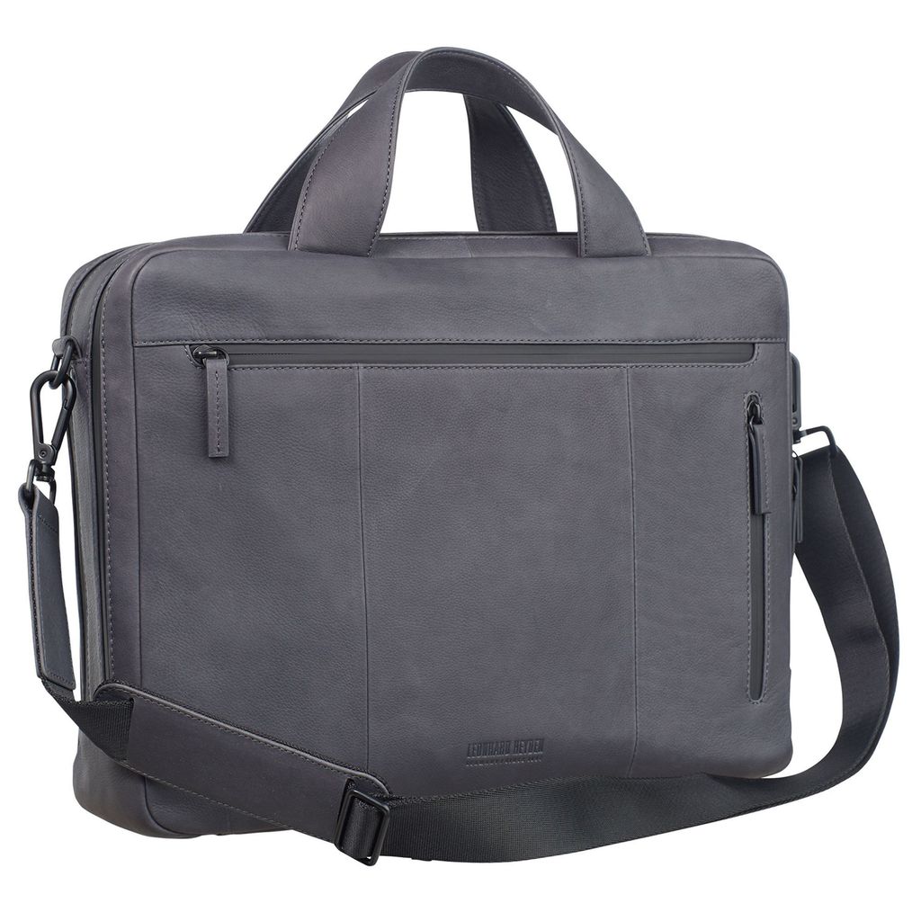 LEONHARD HEYDEN Aktentasche Laptoptasche mit Laptopfach Den Haag Briefbag 2 Compartment Grey grau
