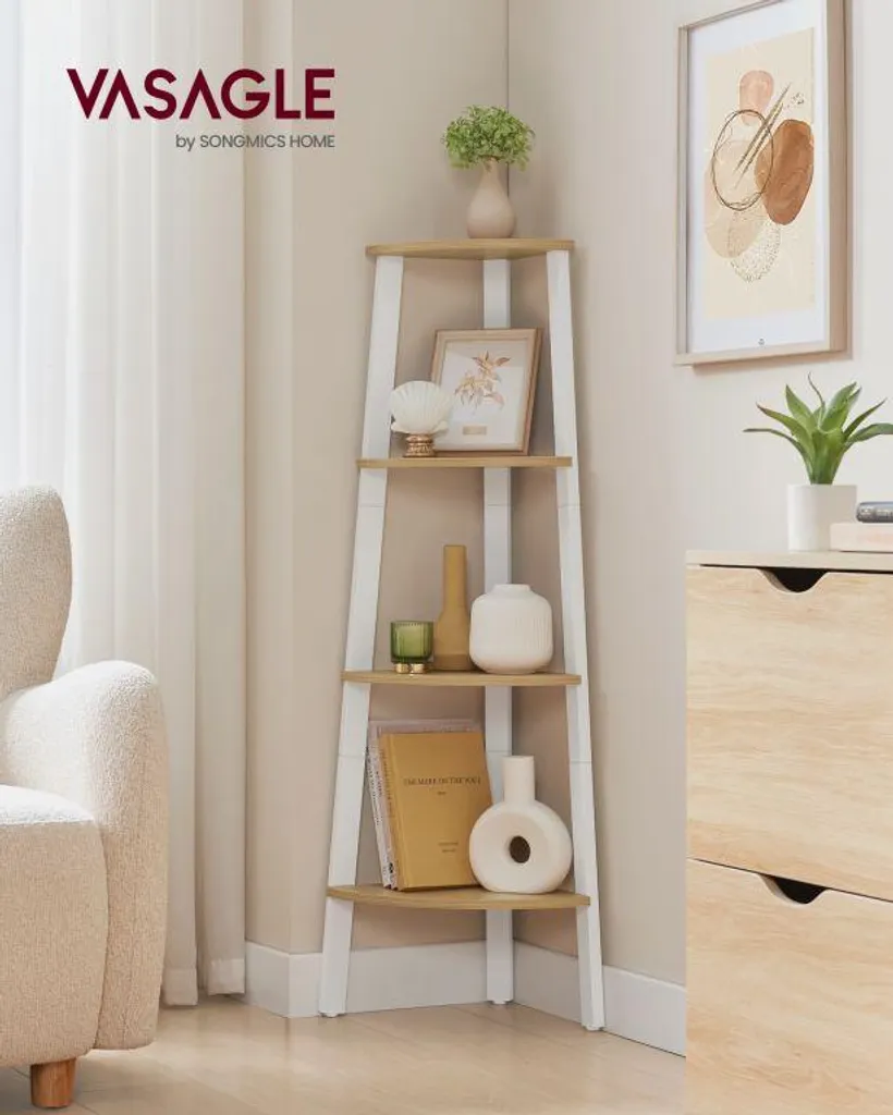 Étagère d'angle pour pièces encombrées solution rangement 4 niveaux - 2
