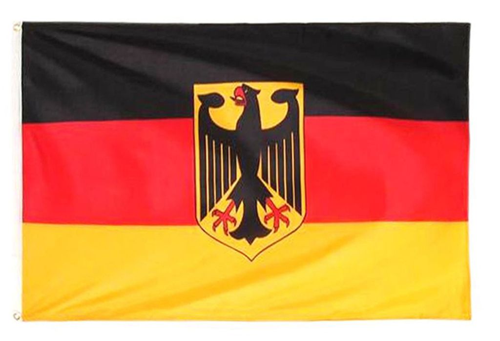 Flagge  Fahne mit Adler  zwei Ösen  Hissflagge Deutschland  90 x 150 cm 