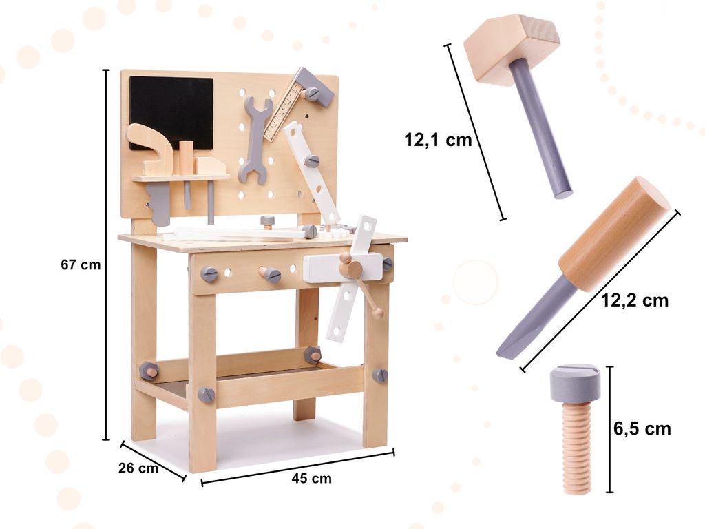 Dřevěná dílna s nářadím na stole DIY set Obrázek produktu 15