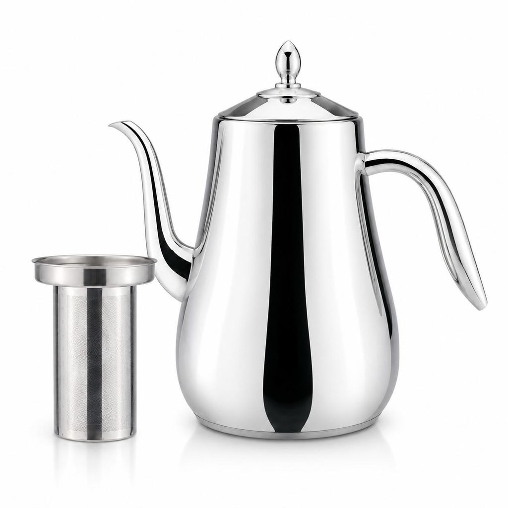 Edelstahl Wasserkessel 1,55 L, Schwanenhals-Auslauf, mit Produktbild 