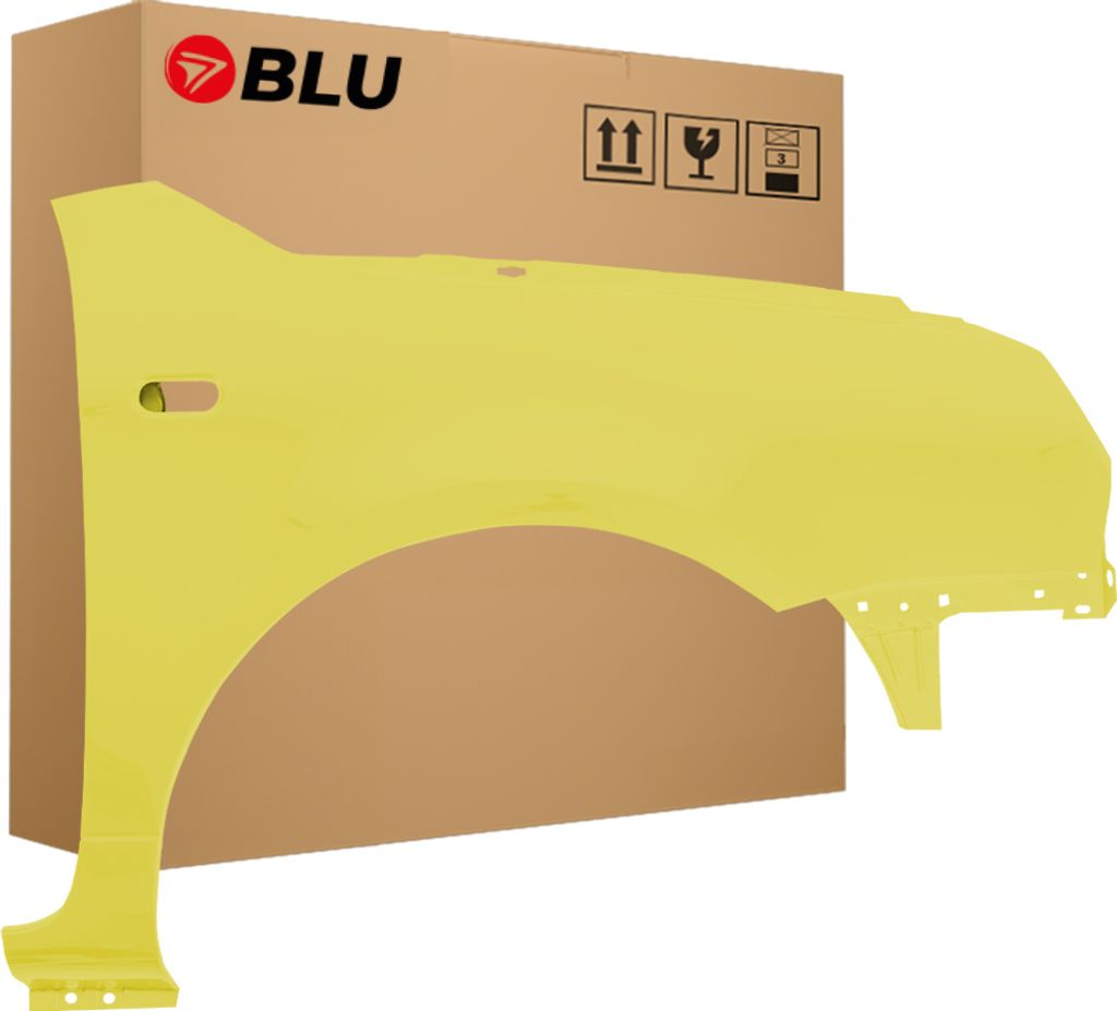 BLU Kotflügel Passend für VW Volkswagen Lupo LD1B Rechts Gelb Gelb | 1998-2005 | Vorderseite Vorne | Lackiert | Einbaufertig