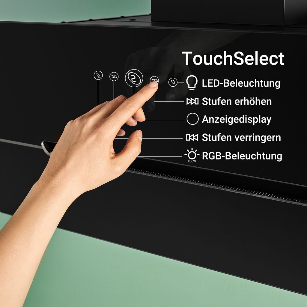Dunstabzugshaube 90cm ECCO909SHCM RGBW Ambientebeleuchtung Produktbild 3