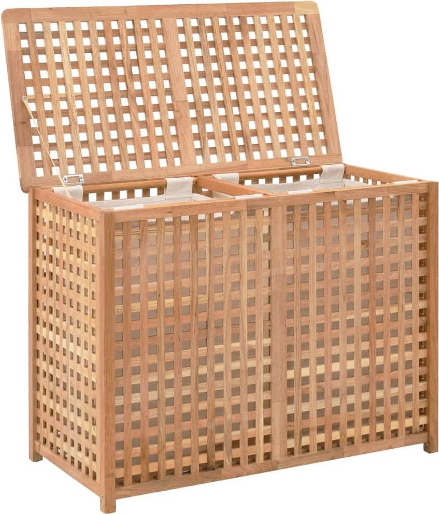 kôš na bielizeň vidaXL 87,5x46x67 cm z masívneho orechového Obrázok produktu 