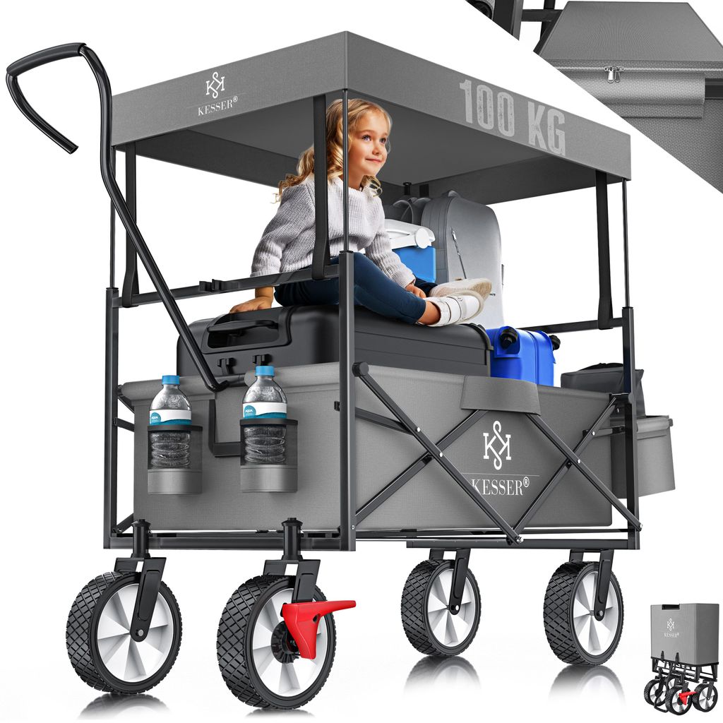 KESSER® Bollerwagen faltbar mit Dach Handwagen Produktbild 