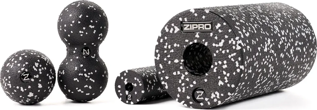 ZIPRO Kit de 4 Rouleaux Massage Fascia en Mousse EPP avec Double Balle