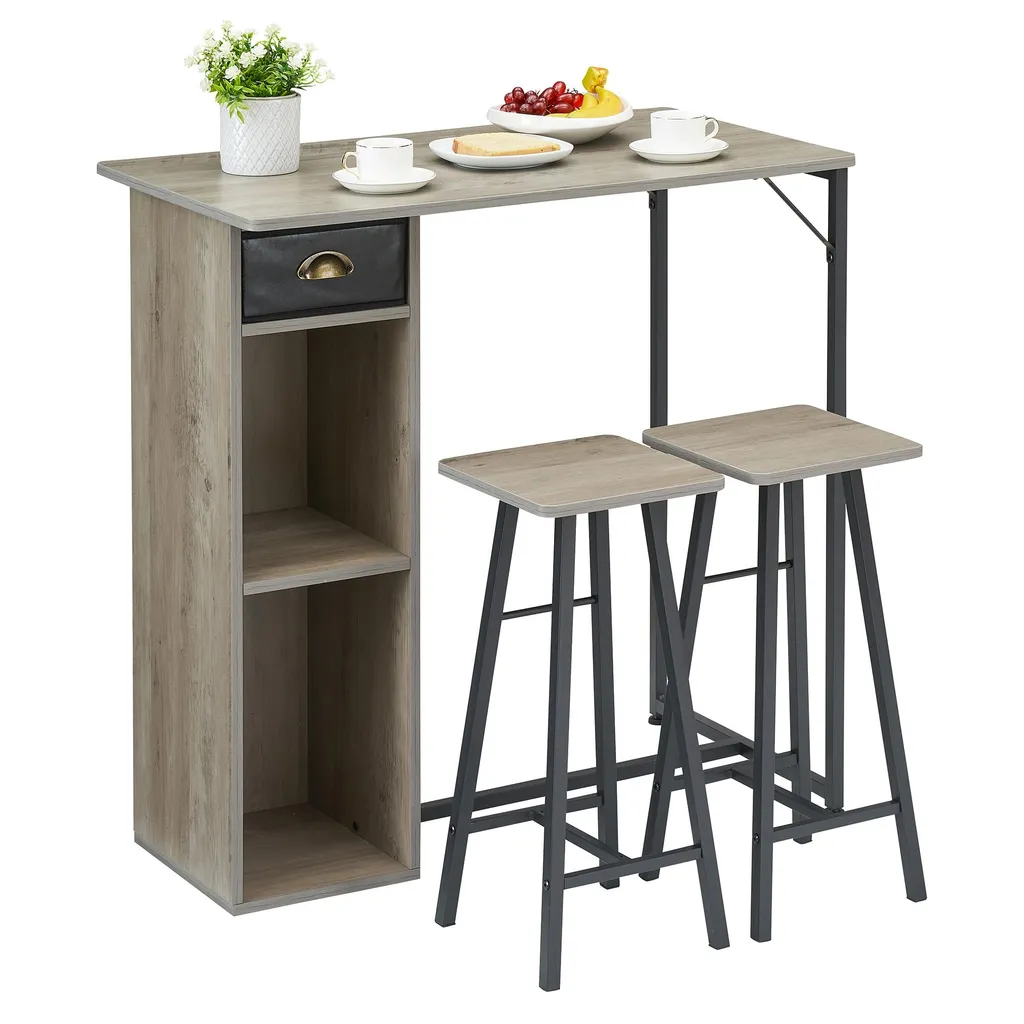 Table de bar gain de place avec rangement pour optimiser les petits salons