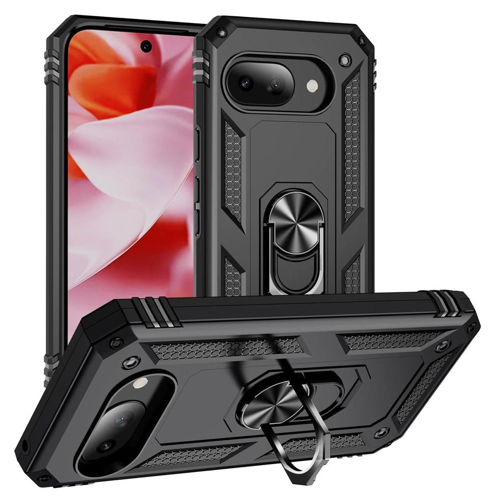 Armor Shield Handyhülle für Google Pixel 9a Hülle Ultra Hybrid Case Handy Schutzhülle, Schwarz