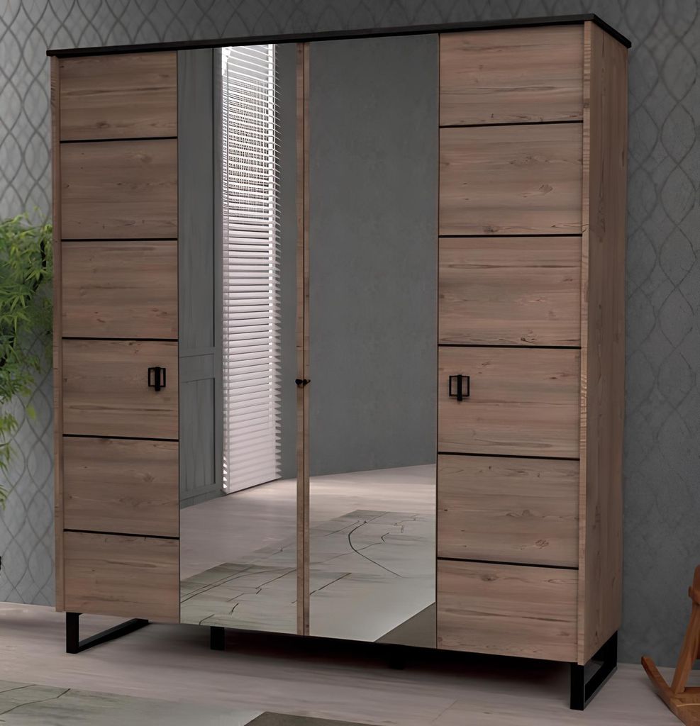 Kleiderschrank Modern Holz Kinderzimmer Braun Möbel Design Schlafzimmer Neu