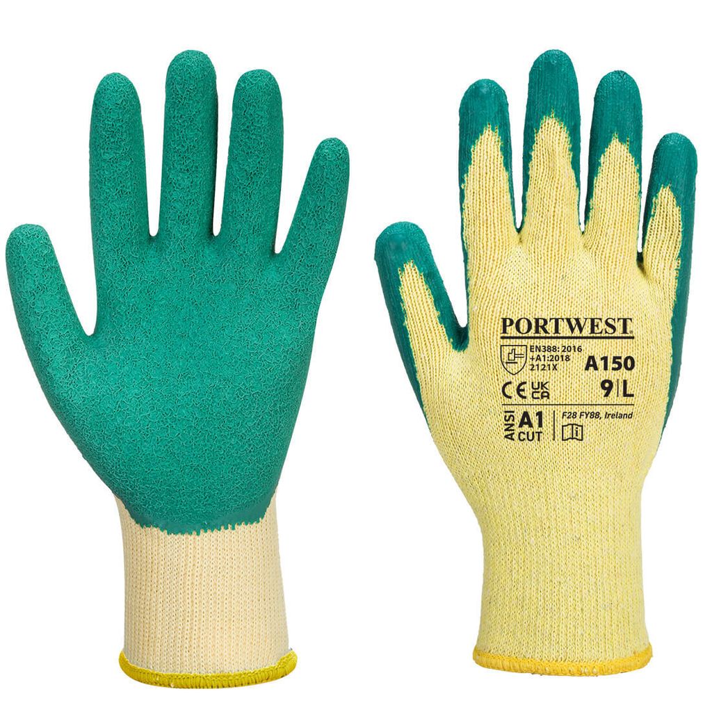 Portwest A150 Klassischer Grip Handschuh Latex Green Gr. XXL